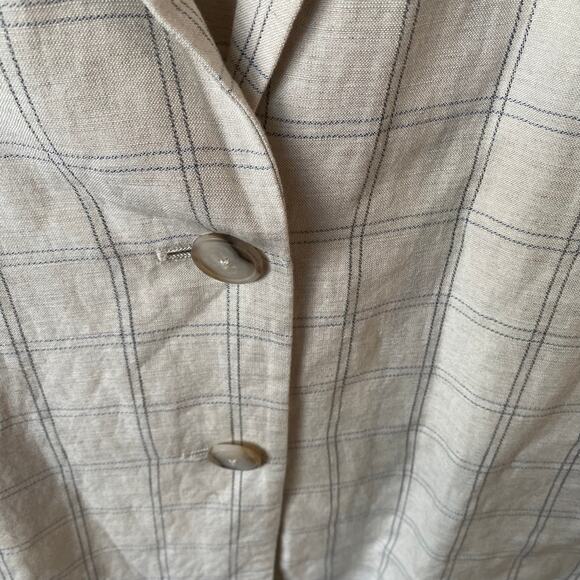 Madewell Dorset Blazer Womens Jacket Windowpane Plaid Linen Size Small - Picture 4 of 9